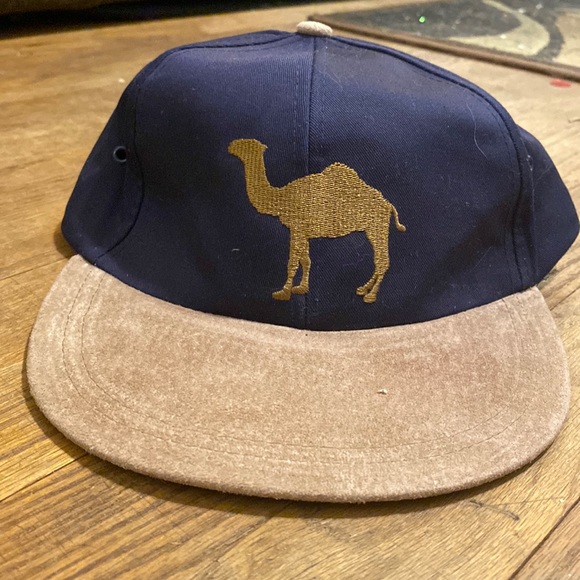 camel cigarette baseball cap Camel Vintage Hat Vintage Joe Camel Cigarette Smooth Character Snapback  Blue Cap Hat Nylon